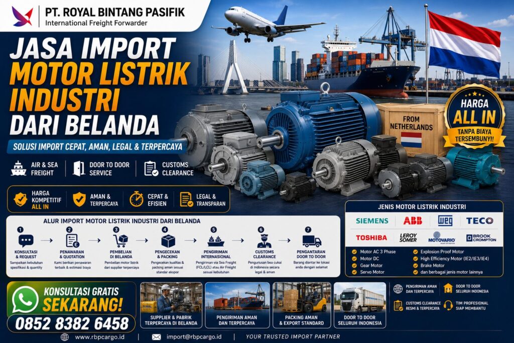 Jasa Import Motor Listrik Industri dari Belanda